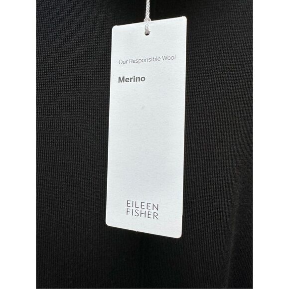 Eileen Fisher Italian Yarn NWT women’s black turtleneck box top size XXS #44-172 - Picture 5 of 6